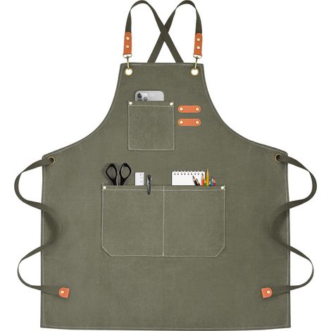 Tablier de Jardinage en Toile Noire avec Poches – Résistant aux Taches, Style Rustique (1/5)