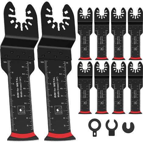 Lot de 10 lames de scie oscillante multi-outil bi-métal à changement rapide (1/5)