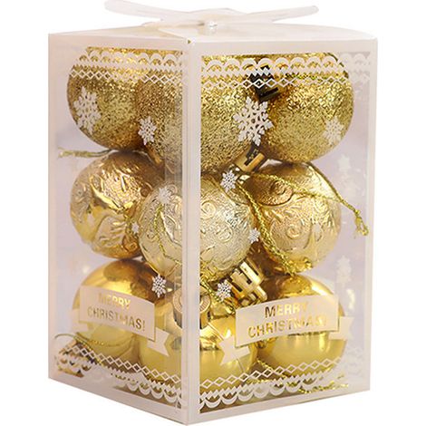 Boule De Décoration De Noël - Verre Métallisé - Pour Arbre De Noël Intérieur Extérieur - Lot De 12 (1/5)