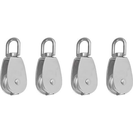 Lot de 4 poulies pivotantes M15 en acier inoxydable pour levage de poulie à une seule roue (1/3)