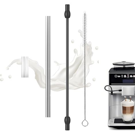 Juego de 4 tubos de leche para Siemens EQ6 Plus S700, EQ7, tubos de leche de acero inoxidable, tubos de repuesto, compatibles con Siemens EQ6 Series 300/500/700 y cafeteras Bosch. (1/5)
