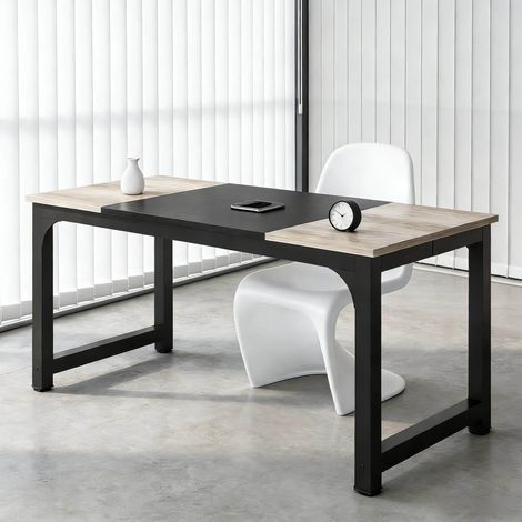 MEUBLIV Rechteckiger Schreibtisch 180x80 cm schwarz – Konferenztisch für 6 Personen (1/5)
