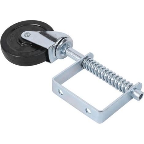 Roue à ressort, roulette à ressort, roulette de porte universelle robuste avec 4 trous et capacité de charge maximale de 220 lb, (1/4)