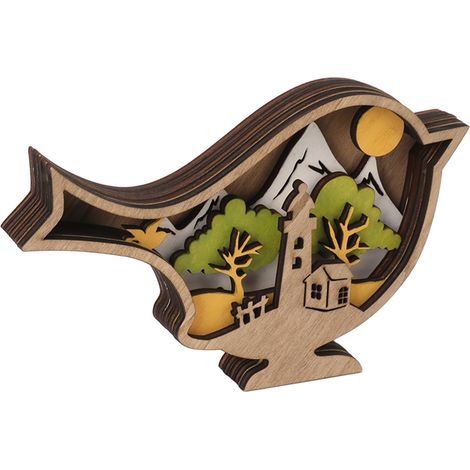 Ornements en bois innovants en forme d'oiseau printanier, artisanat en bois de haute qualité, décoration pour la maison et Pâques (1/5)