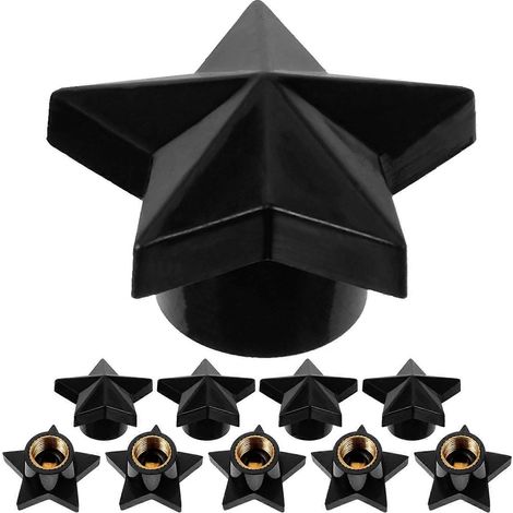 Lot de 10 bouchons de valve de pneu en forme d'étoile, accessoires pour valve de pneu automobile