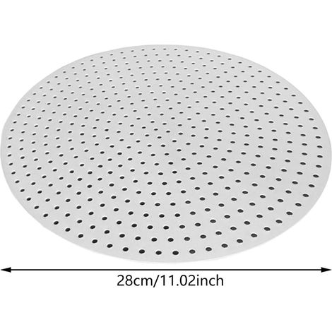 1 tapis de cuisson vapeur de riz rond blanc en papier silicone épais non collant (1/5)