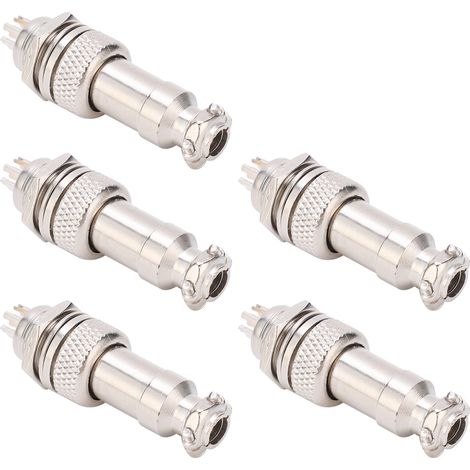 Lot de 5 connecteurs aviation mâles et femelles pour panneau d'alimentation, châssis, fixations métalliques 5A GX12 450V 6 broches