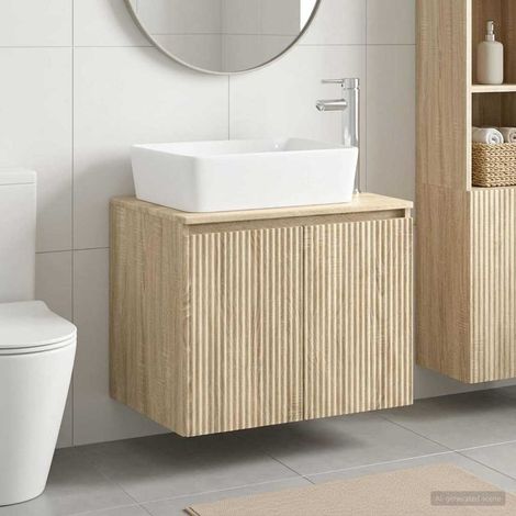 vidaXL Juego de muebles de baño Roble Sonoma Madera de ingeniería (1/5)