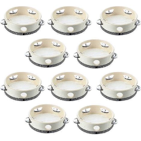 Coffret cadeau de 10 tambourins ronds pour percussions, idéal pour les amateurs de karaoké. (1/5)