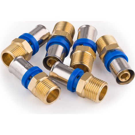 Racores Macho Multicapa a Prensar QUICK PLOMBERIE - Ø16 Macho 1/2 x6 unidades