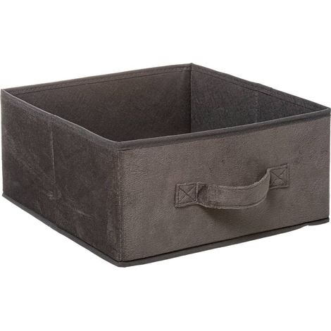 Boîte de Rangement en Velours Gris Foncé 31 x 31 x 15 cm - Five, Organisation Élégante et Pratique pour la Maison et le Bureau