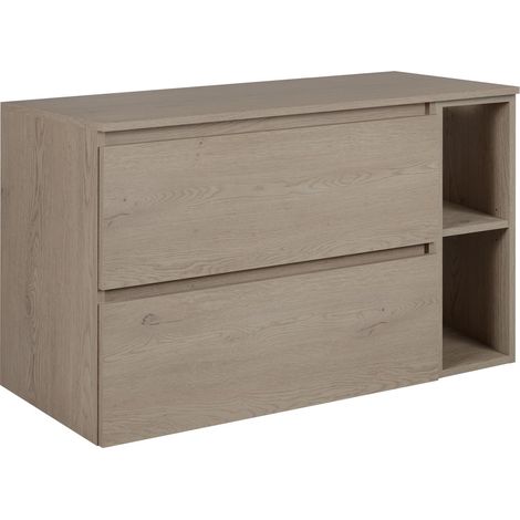 Mobile da bagno 100 cm (80+20) con piano superiore, Colore: Rovere Scuro, 100 x 46 x 60,7 cm (1/5)