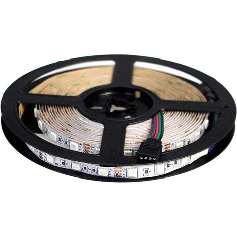 Striscia led smd 5050 rgb multicolore strip 5 metri 300 led strip led con telecomando e centralina IP22 adesiva per interni illuminazione casa negozio (1/3)