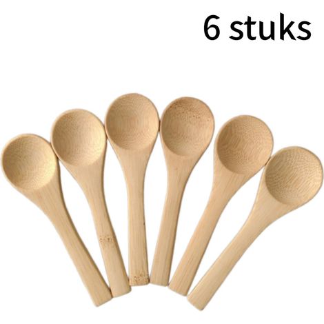 Cuillères en bois traitées au charbon de bois longueur 10 cm pour mesurer le lait en poudre thé et autres ingrédients couleur bois naturel (1/5)