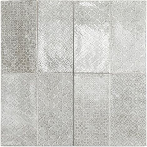Carrelage Mur Mainzu Grey Brillante 10x20 cm