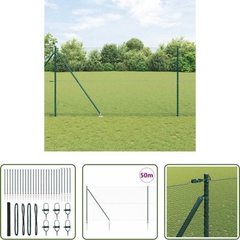Poteaux de clôture -  Poteau de clôture. Vert 50 x 1,5 m (maille de 13 mm) (1/5)