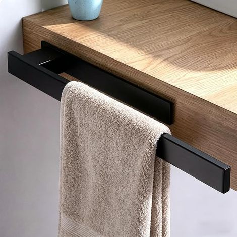 304 Stainless Steel Self Adhesive Double Bar Towel Rack, Silver, No Drilling (Horizontal Bar)