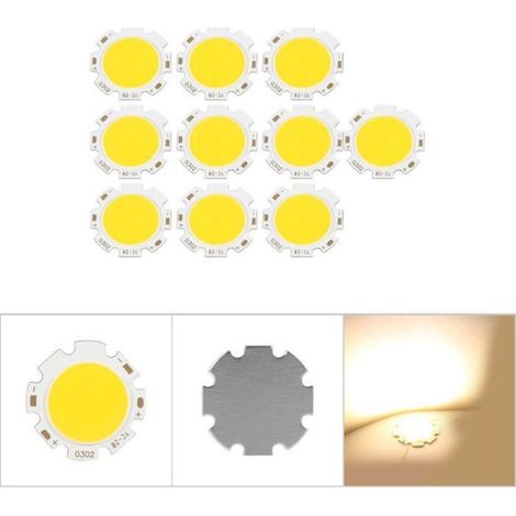Ampoule LED COB - 3 W - DC 9-11 V - 300 mA - 300-330 lm - Blanc Chaud 3000K - Caméra Vidéo Aquarium Décoration - 10 Pièces (1/5)