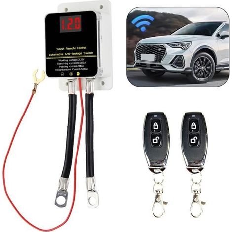Coupe circuit de voiture,Commutateur de Télécommande de Voiture 12V 200A,mise hors tension automatique,2 Télécommandes (1/4)