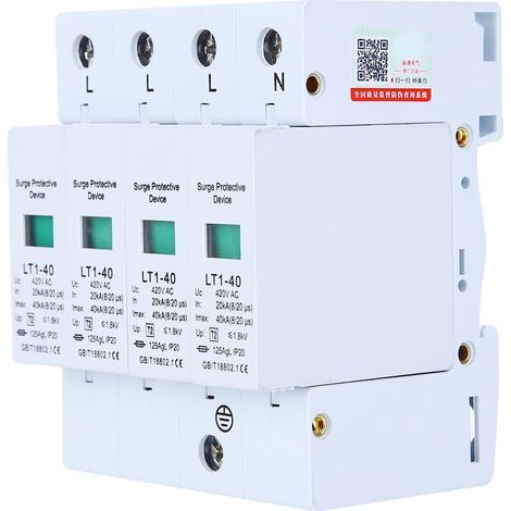 Parafoudre 4P LT1‑40, module de protection 40ka, appareils électroménagers, parafoudre basse tension, blanc (1/5)