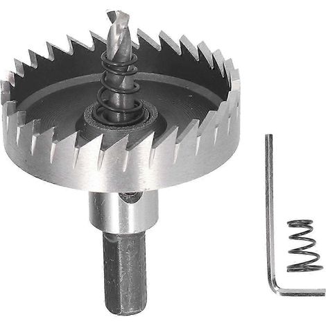 Perceuse cloche haute vitesse à ouverture de 53 mm pour acier, avec clé hexagonale à ressort, pour le perçage de tôles épaisses en métal et en alliage d'aluminium. (1/3)