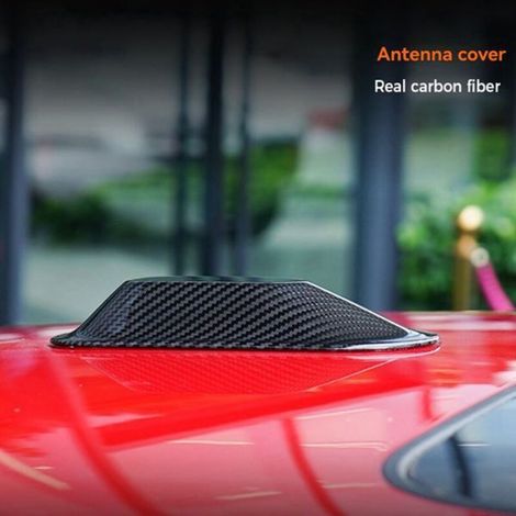 1 couleur : Texture fibre de carbone Matériau : Fibre de carbone Cache-antenne de voiture Autocollant de modification extérieure pour voiture. (1/5)