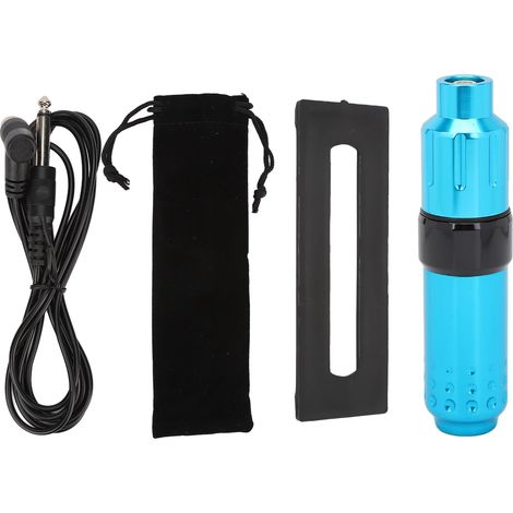 Machine à tatouer à moteur haute puissance avec interface RCA, machine à stylo à tatouer rotatif, machine tout-en-un pour le traçage et l'ombrage, bleue. (1/5)
