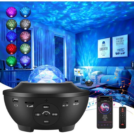 Star Sky Projector, LED Rotating Galaxy Cloud Night Light with Remote Control and Bluetooth Speaker, LED Projector Night Light for Adult Kids Bedroom Party Decor