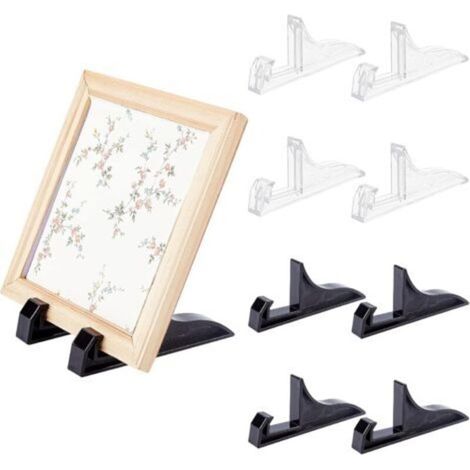 Supporti per cornice in plastica, 2 colori, nero e trasparente, supporto per esposizione foto, piatti fatti a mano (1/4)