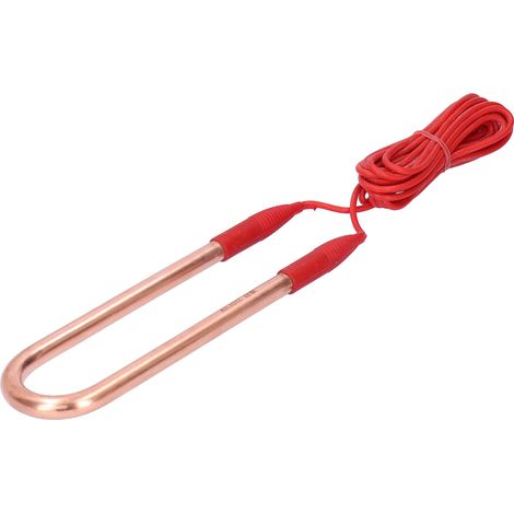 Tube chauffant électrique en laiton 220 V, anti-explosion, en forme de U, avec câble de 45,3 pouces (1 kW, 23 x 6,5 x 1 cm / 9,1 x 2,6 x 0,4 pouces) (1/5)