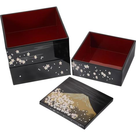 Boîte à bento japonaise 3 compartiments avec couvercle, en (1/5)