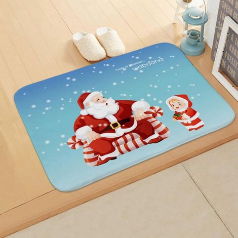 Tapis De Porte De Noël - Tapis D'Entrée Non Glissant Absorbant En Polyester - Pour Intérieur Extérieur Cuisine Salle De Bain - 40x60 cm à 80x120 cm (1/5)