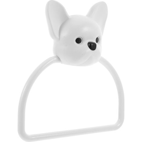 Porte-serviettes mural sans perçage, en plastique, motif chien, gain de place, et les torchons (1/5)