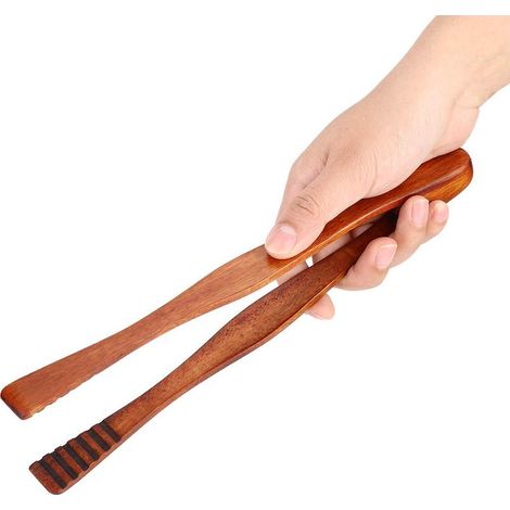 Pince de Cuisine en Bois pour Barbecue, Longue Manche Résistant à la Chaleur, Idéale pour Griller, Servir Steaks et Buffets (1/5)
