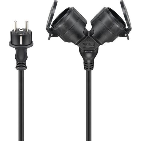 goobay Cavo Prolunga 25m Nero Resistente per Esterni