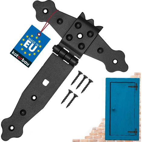 Charnière noire en croix 150 mm pour portail extérieur (1/5)