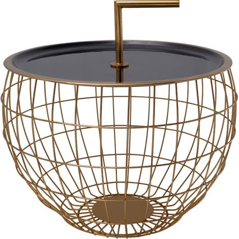 Tavolino Art Deco 510 in metallo nero e oro (1/3)