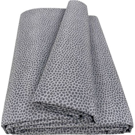 Tissu d'Ameublement Coton Repéré Polyvalent Housse de canapé Couverture de Pique-Nique Gris - 170X280 Cm (1/4)