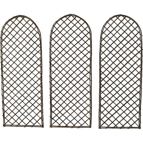 Oypla Set of 3 Willow Trellis Fencing Panel Screen Climbing Trellises (1/5)