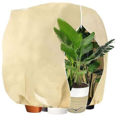 Housses de Protection pour Plantes,Épaissir Housse Hivernage Plante con Ajustable avec Cordon de Serrage à Glissière,Voile Hivernage Protection Contre Le Gel des Palmier et Olivier,180x120cm (1/5)