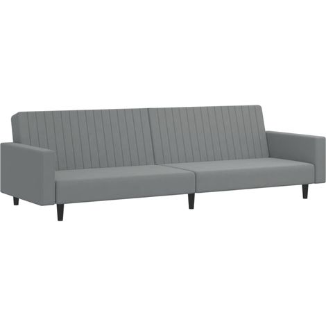Canapé-lit,Canapé convertible à 2 places gris clair velours CFW58250 (1/5)