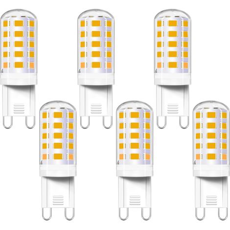 Akynite Ampoule G9 LED 4W Blanc Chaud 2700K, 400LM, Équivalent Halogène G9 40W 33W, 360 Degrés, AC 230V, LED Lampe Chaud pour Applique de Miroir, Lampe de Table, Non-dimmable, lot de 6