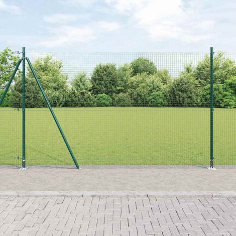 Zaunpfosten Grün 10 x 1,4 m (25 x 25 mm Netz) Stahl und PVC
