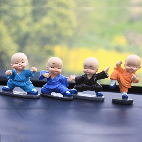 Figurines miniatures de petit moine pour décoration de voiture ou de maison (boîte) (1/3)