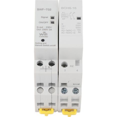 Contactor WiFi 2NO pour Maison Intelligente, Contrôle à Distance 230V 16A,Lot de 2 (1/5)