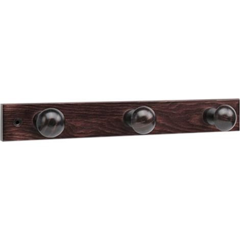 Kleiderbügel aus dunklem Holz mit 3 Knöpfen 3773-0 Inofix