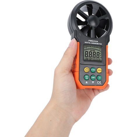 Anémomètre numérique portable PM6252A, mesureur de vitesse du vent, débitmètre d'air manuel (1/5)