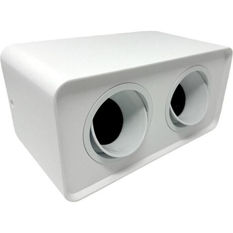 Porta Faretto Doppio Supporto Orientabile Montaggio Da Soffitto Bianco P342b (1/4)