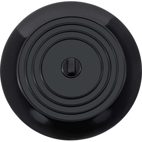 Lot de 2 bouchons d'évier ronds en silicone alimentaire, homologués FDA, diamètre 15 cm, noir. (1/4)