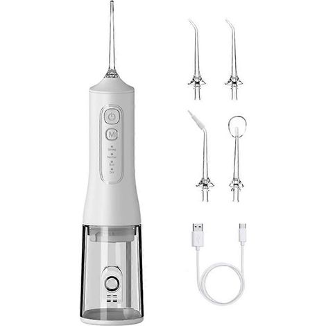 Hydropulseur dentaire L6 - 4 modes - Sans fil - Batterie rechargeable 300 ml - Étanche IPX7 - Puissante (1/5)